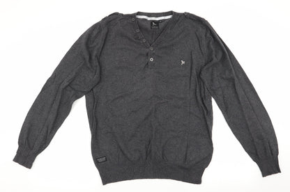 Preloved Henleys Mens Grey   Pullover Jumper - Front
