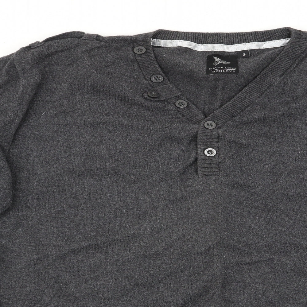 Henleys Mens Grey   Pullover Jumper