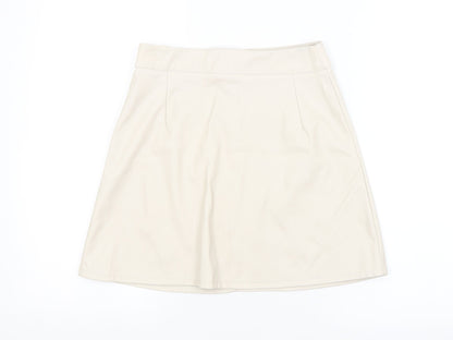 PRETTYLITTLETHING Womens Beige   A-Line Skirt Size 8