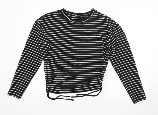 Zara Womens Black Striped  Pullover Jumper Size M