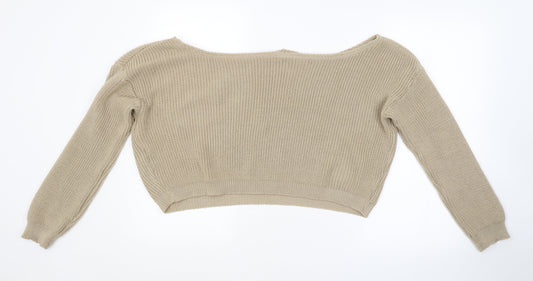 PRETTYLITTLETHING Womens Brown   Pullover Jumper Size L