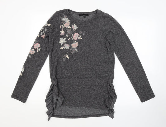 NEXT Womens Grey Floral  Pullover Jumper Size 6