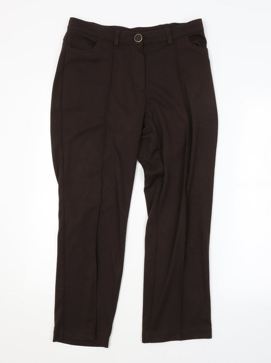 M&S Womens Brown   Trousers  Size 10 L26 in