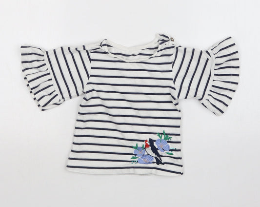 Mini Club Girls Multicoloured Striped  Basic T-Shirt Size 2-3 Years