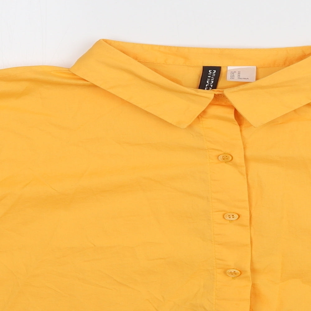 H&M Womens Orange   Cropped Button-Up Size M