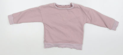 Preloved Preworn Girls Pink   Pullover Sweatshirt - Front