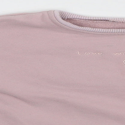 Preloved Preworn Girls Pink   Pullover Sweatshirt - Detail