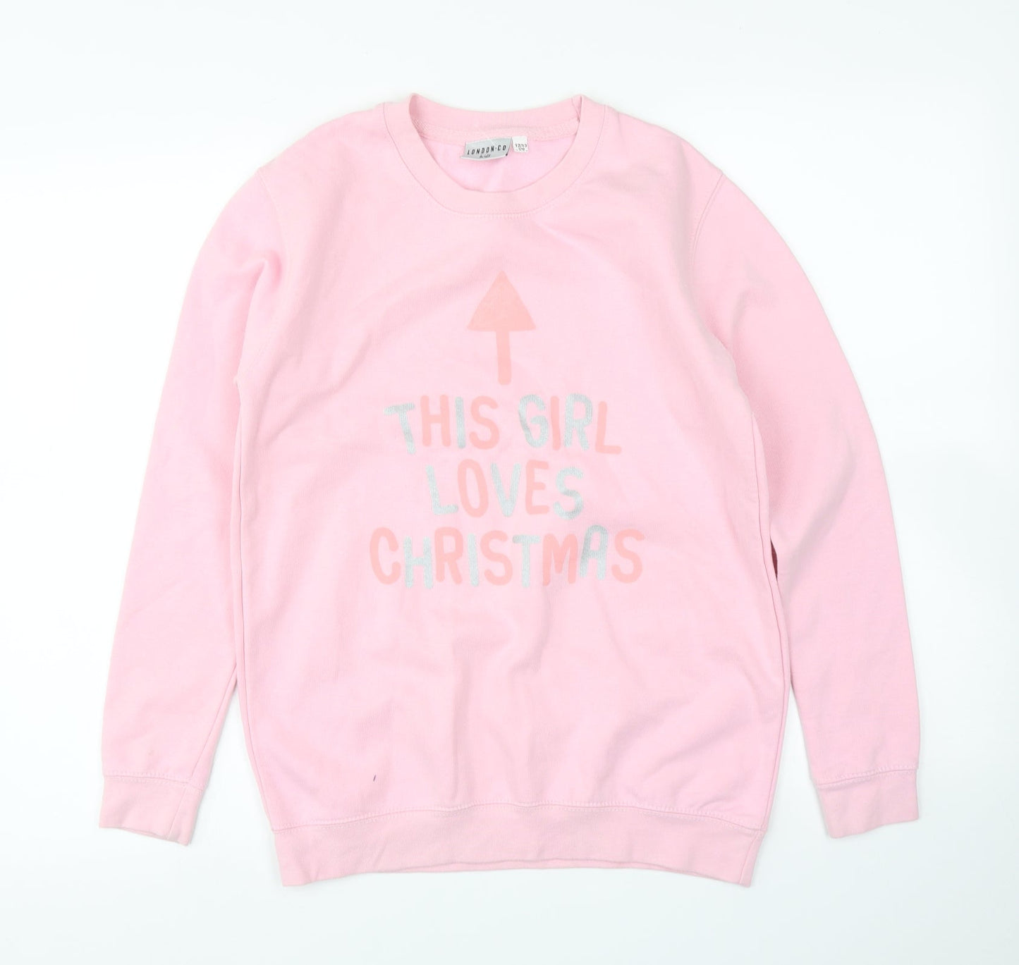 London.Co Girls Pink   Pullover Sweatshirt Size 12-13 Years