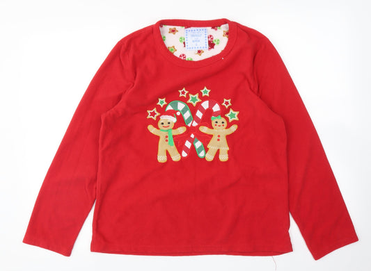 Snuggly and warm Womens Red   Top Pyjama Top Size S  - christmas