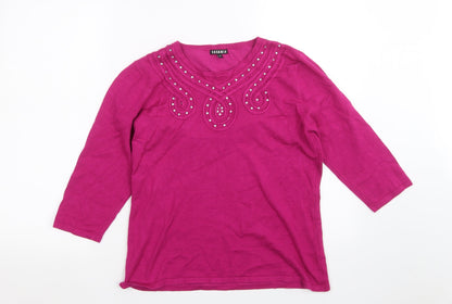 Casamia Womens Pink Pullover Jumper Size S