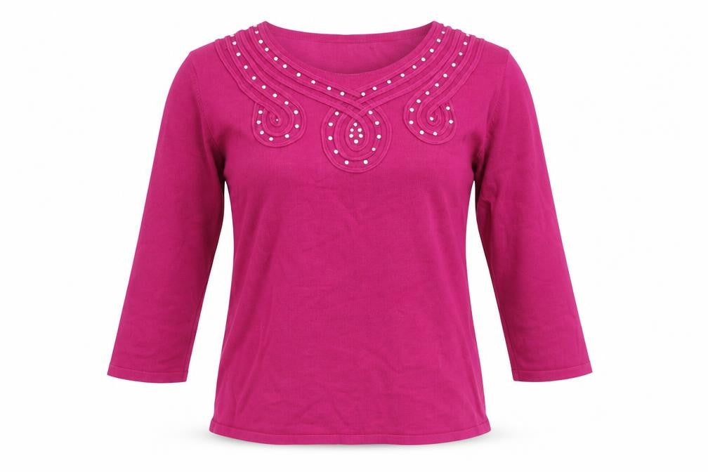 Casamia Womens Pink Pullover Jumper Size S