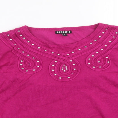 Casamia Womens Pink Pullover Jumper Size S