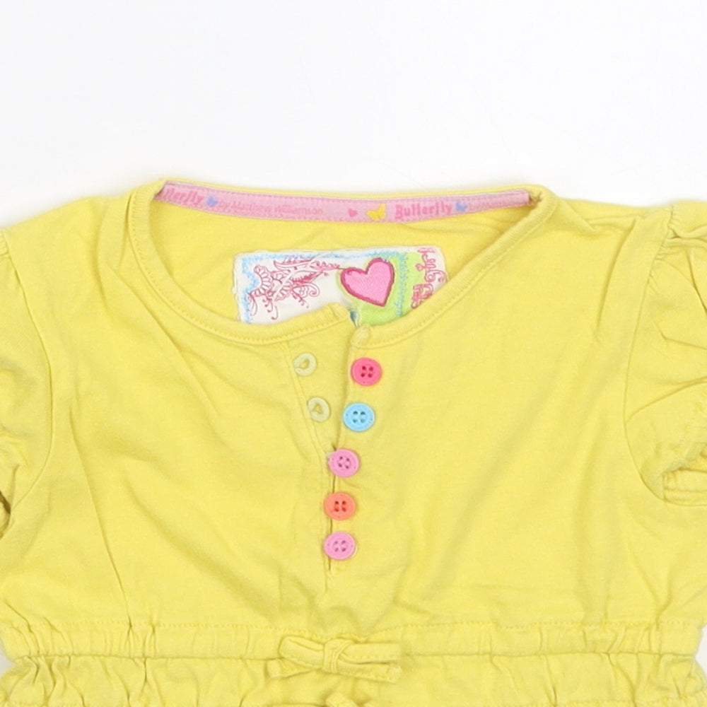 Debenhams Girls Yellow   Basic T-Shirt Size 12-18 Months