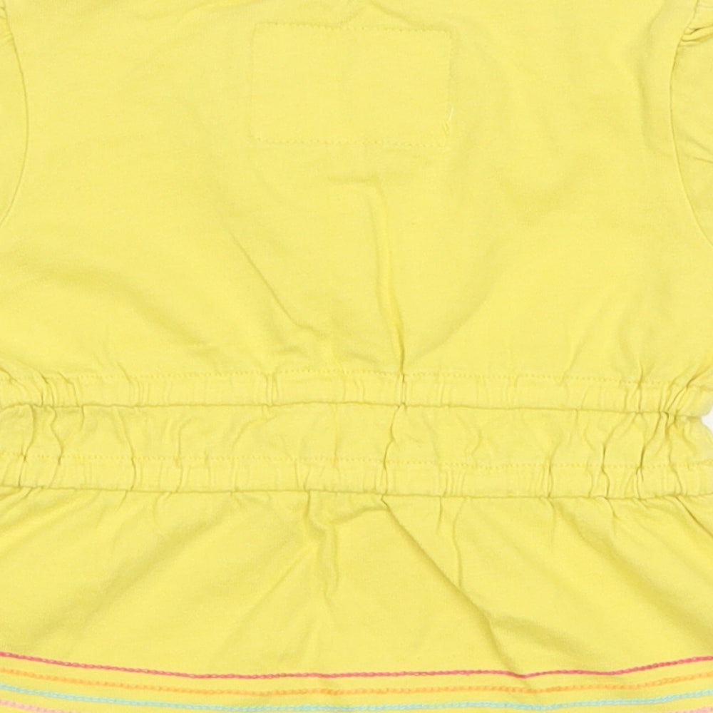 Debenhams Girls Yellow   Basic T-Shirt Size 12-18 Months