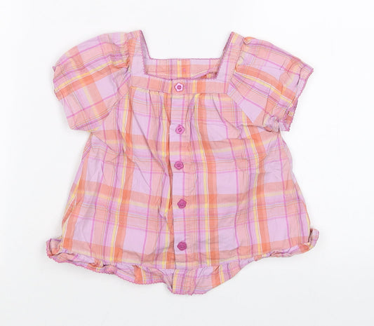 TU Girls Multicoloured Plaid  Basic Button-Up Size 12-18 Months