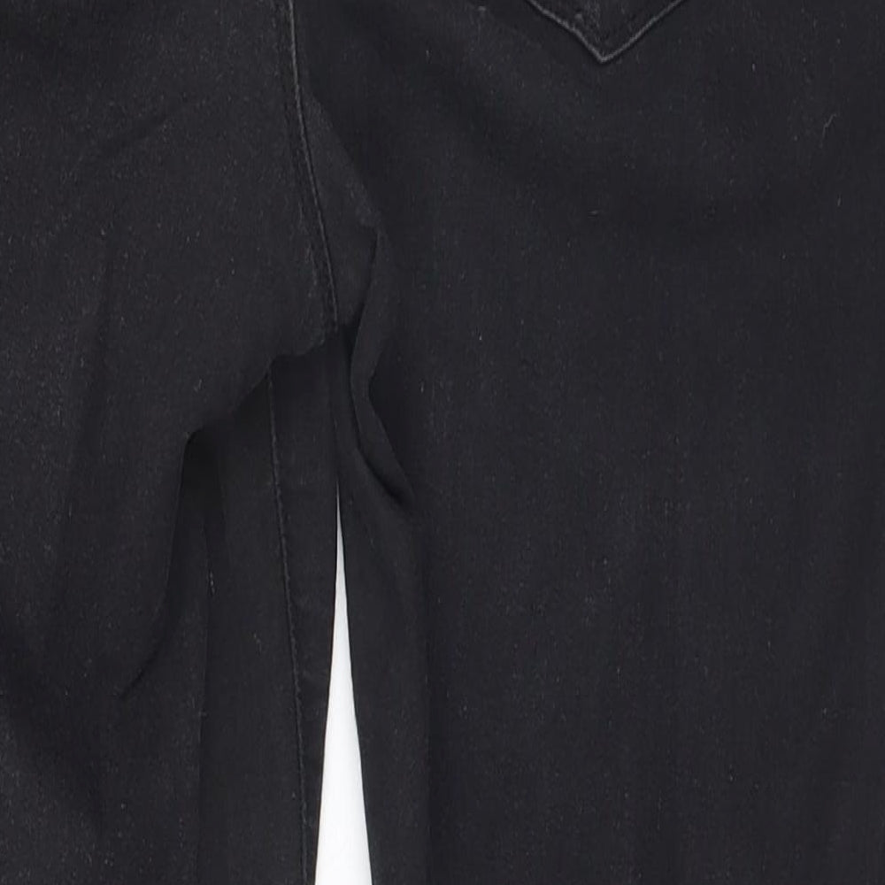 Denim & Co. Womens Black  Denim Straight Jeans Size 14 L24 in