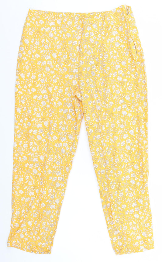 Preworn Womens Orange Floral  Trousers  Size M L24 in
