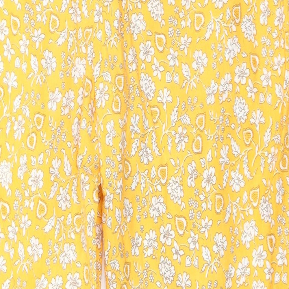 Preworn Womens Orange Floral  Trousers  Size M L24 in