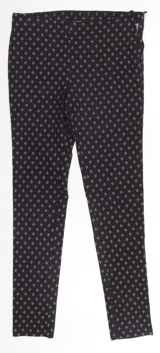 Atmosphere Womens Black Geometric  Trousers  Size 10 L26.5 in