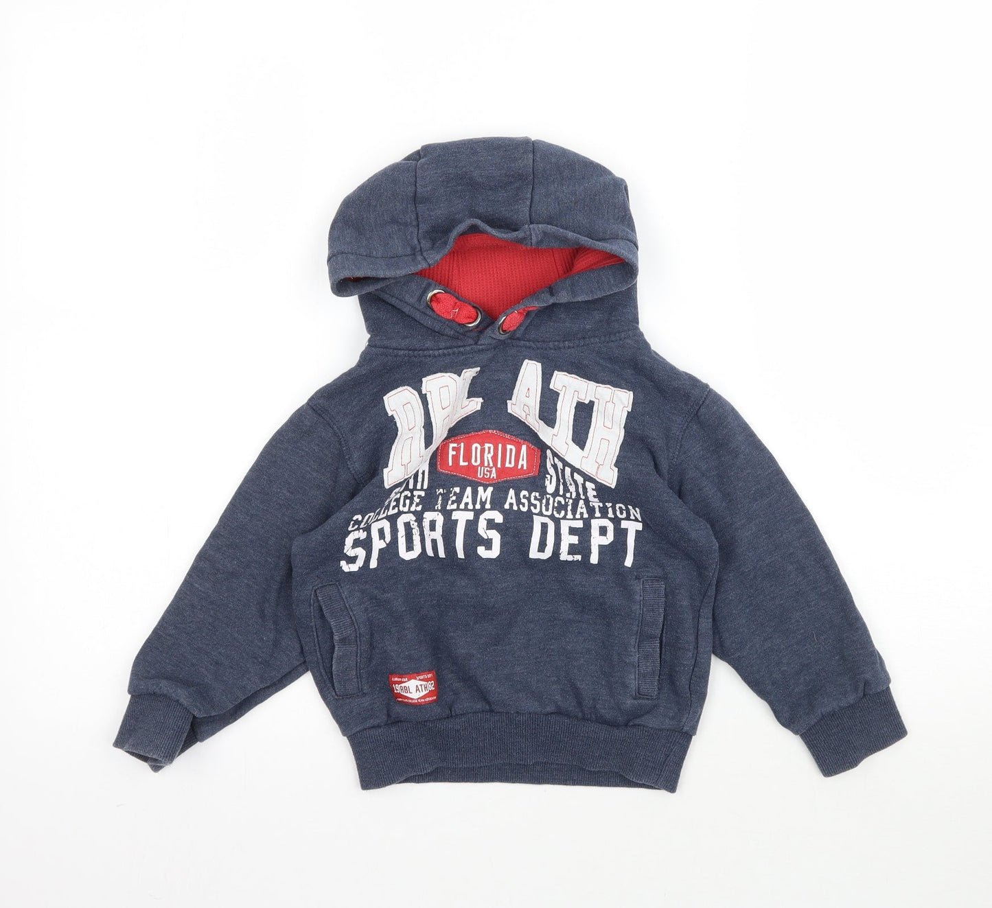 Rebel Boys Blue   Pullover Hoodie Size 3-4 Years