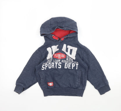 Additional front view of Rebel boys’ blue pullover hoodie, size 3-4, years