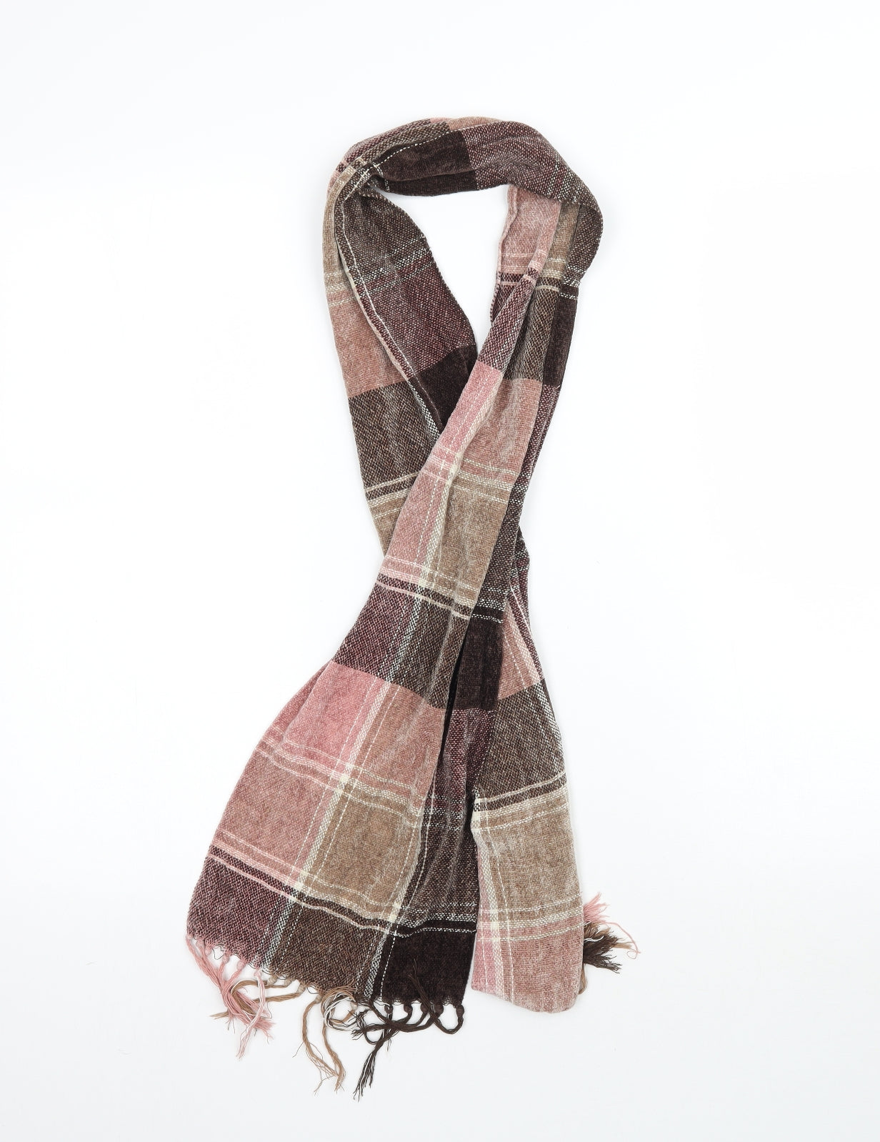 Preworn Womens Multicoloured Plaid Knit  Scarf