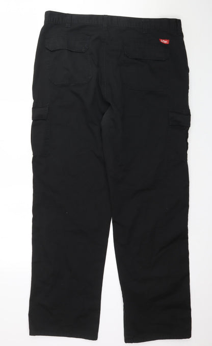 Back view of Lee Cooper women’s black trousers, size UK 40, in, 32-inch leg