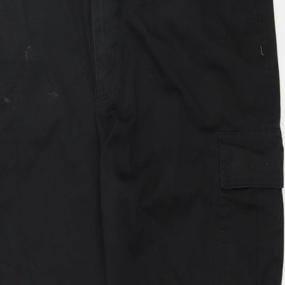 Close-up detail of Lee Cooper women’s black trousers, size UK 40, in, 32-inch leg