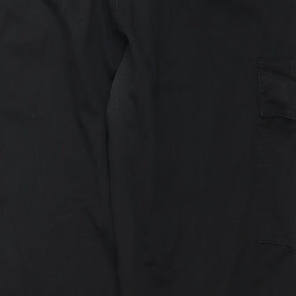 Brand and care label for Lee Cooper women’s black trousers, size UK 40, in, 32-inch leg
