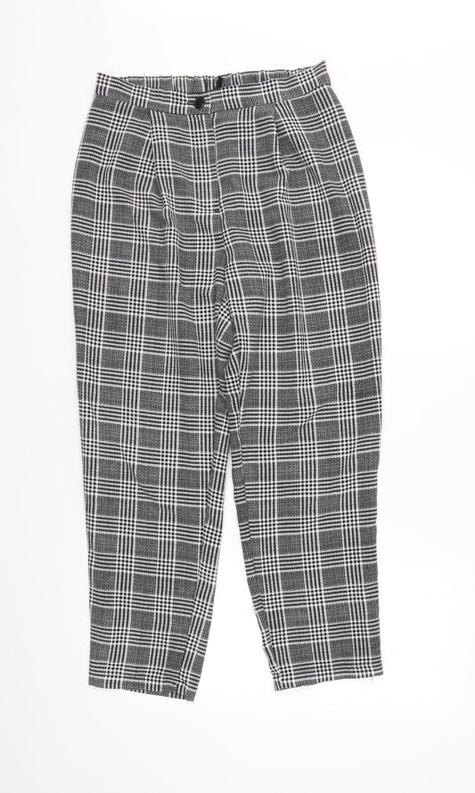 Divided Womens Grey Check  Trousers  Size 10 L26 in
