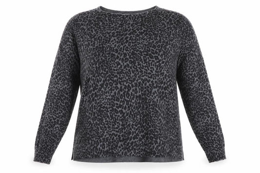 Mango Womens Grey Animal Print  Pullover Jumper Size M