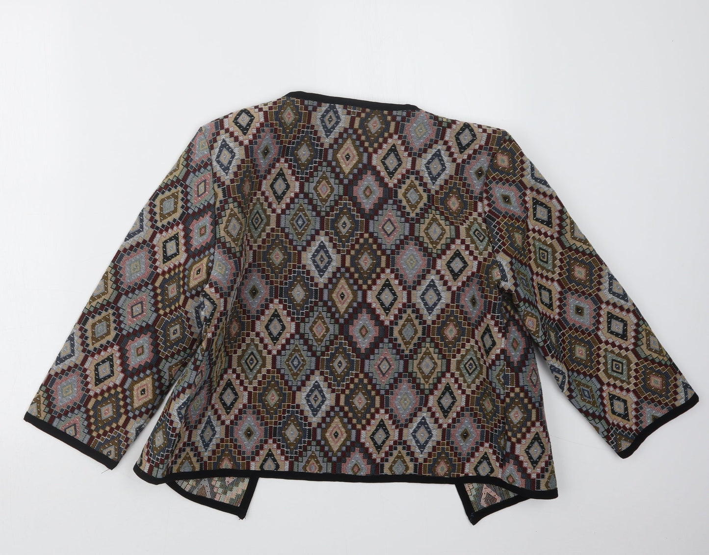 Villa Womens Black Geometric  Jacket  Size 8
