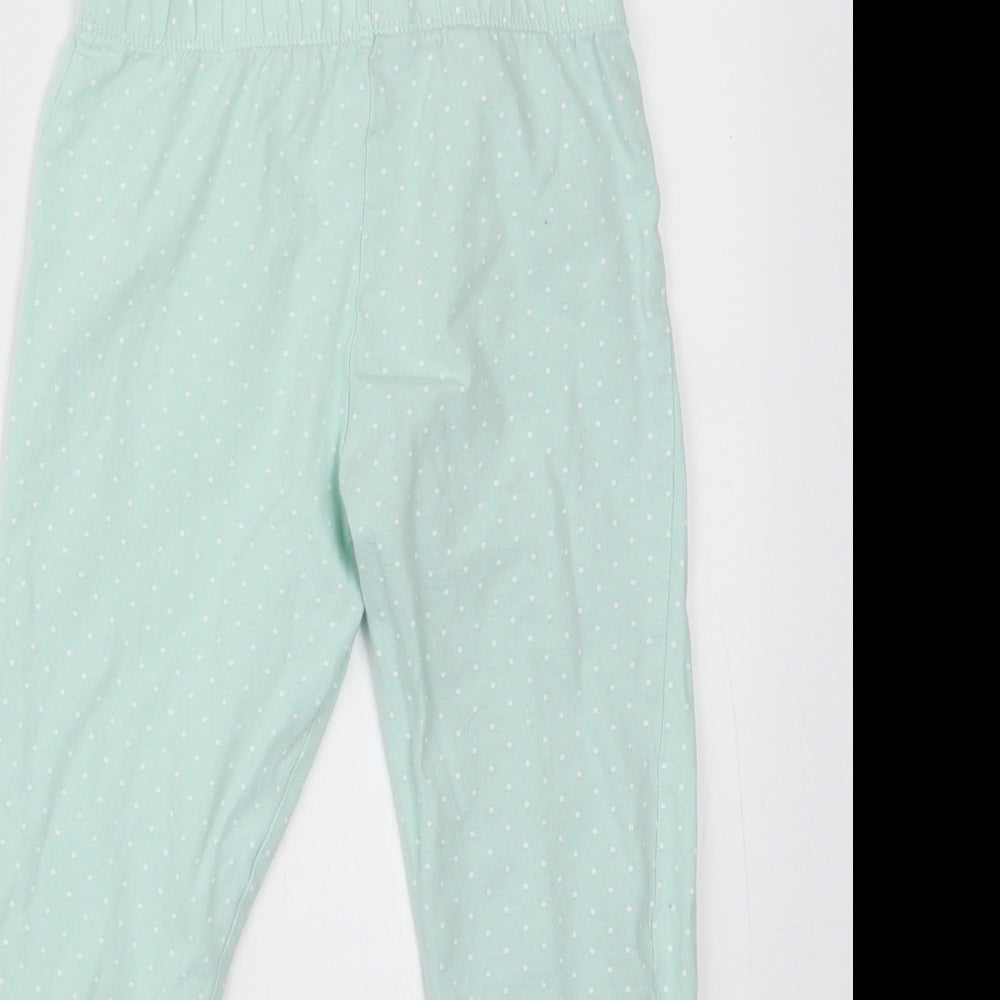 F&F Girls Green Polka Dot  Carrot Trousers Size 6-7 Years
