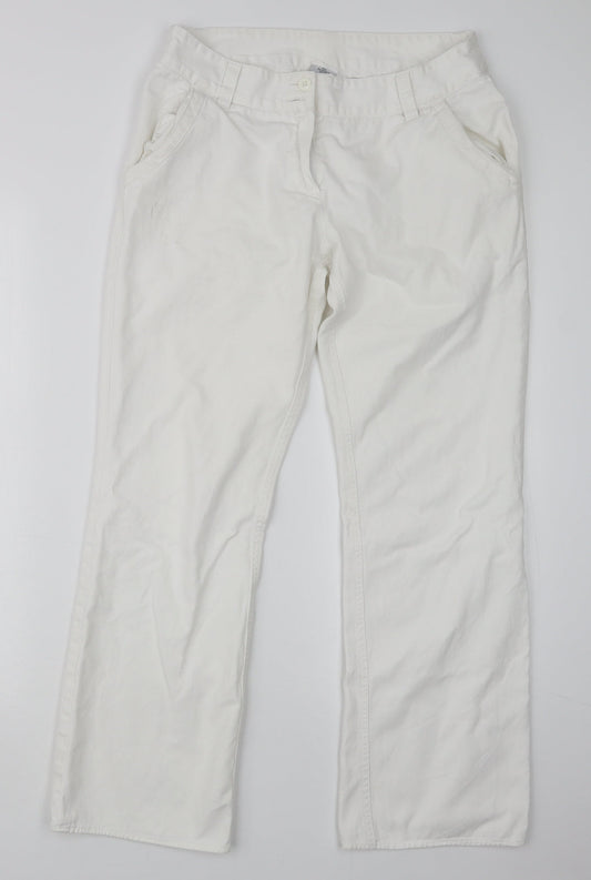 7 Days Womens White   Trousers  Size 12 L27.5 in