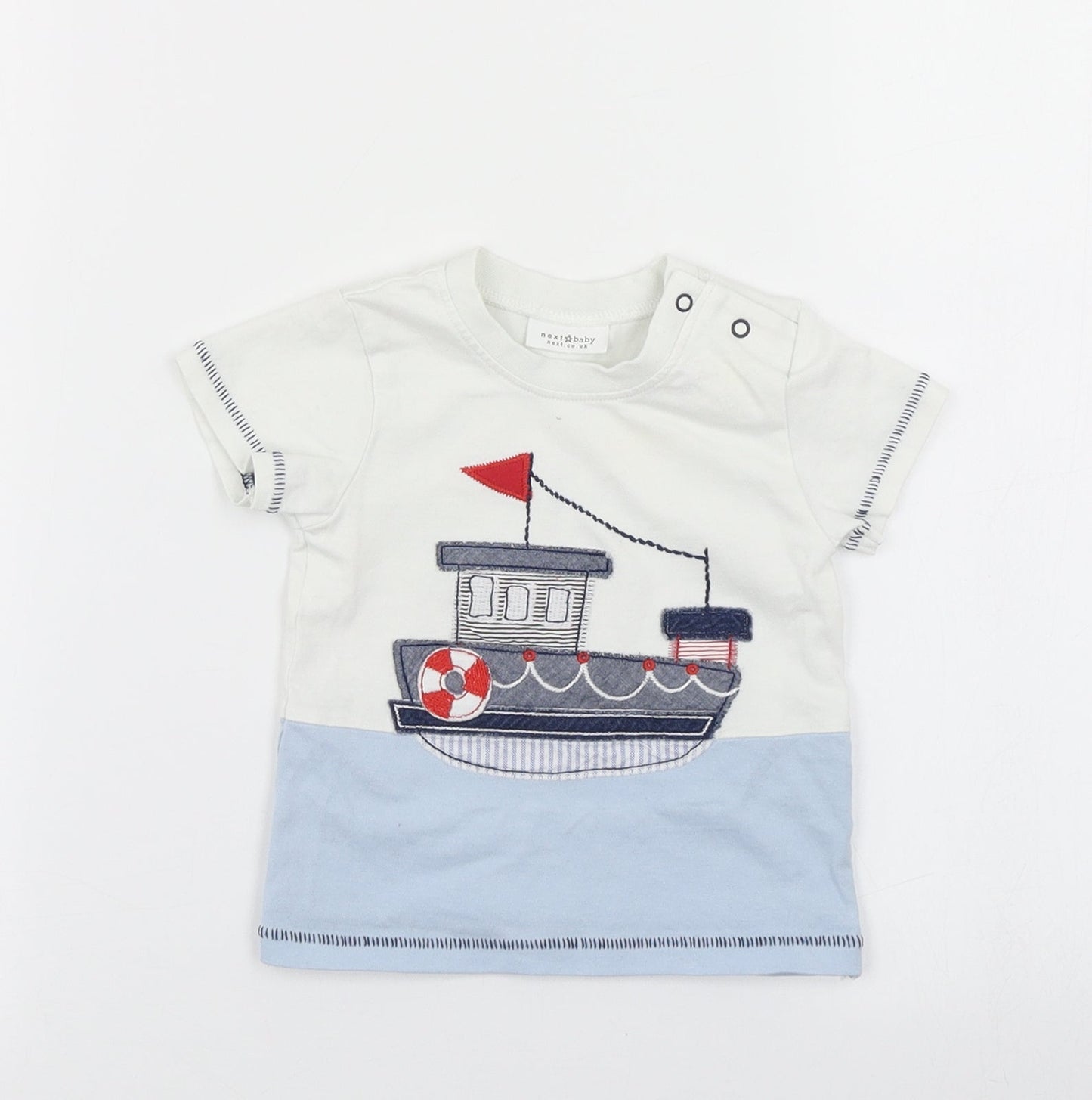 NEXT Boys Blue   Basic T-Shirt Size 0-3 Months  - Boat print