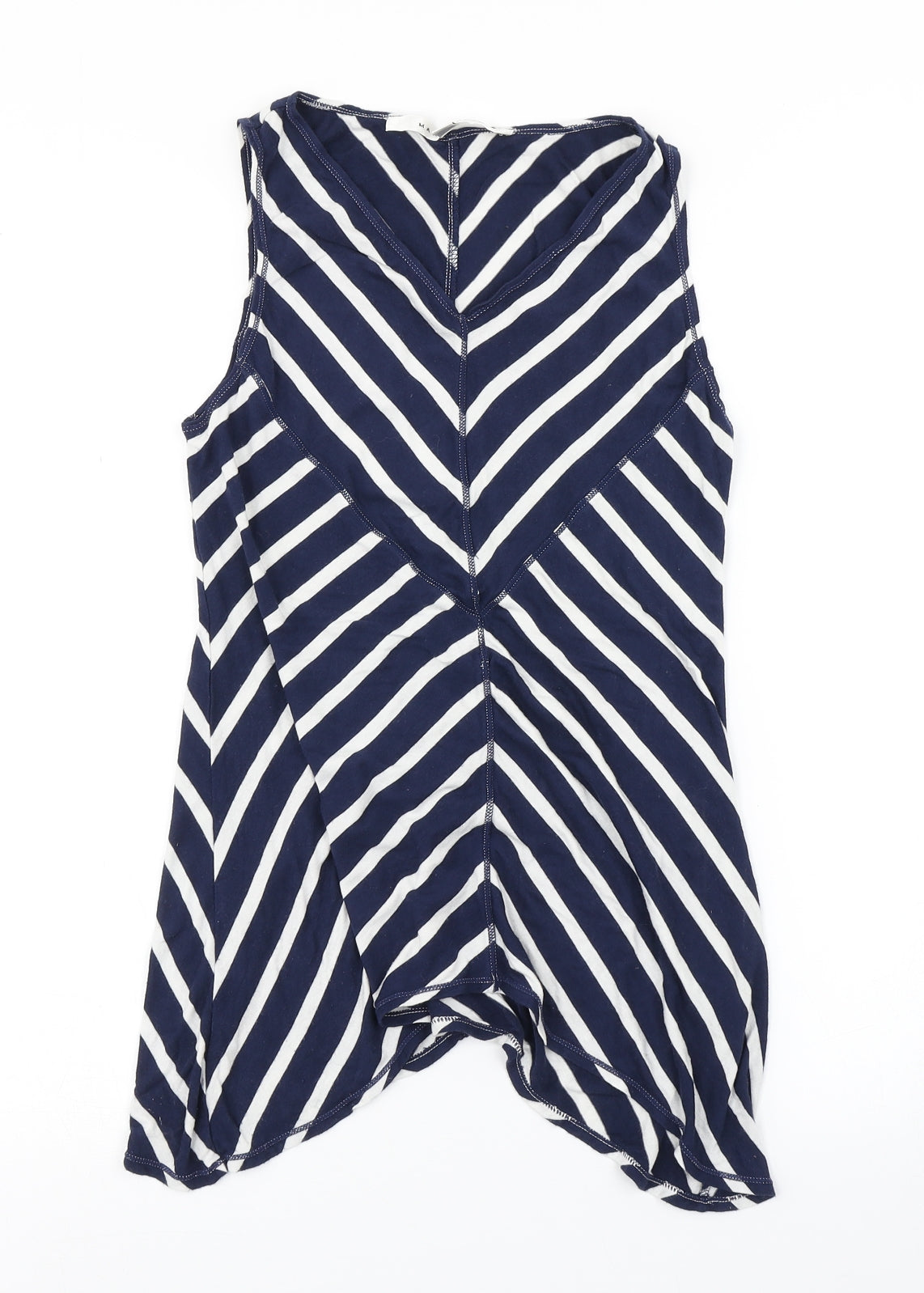 Max Studio Womens Blue Striped  Basic Tank Size S