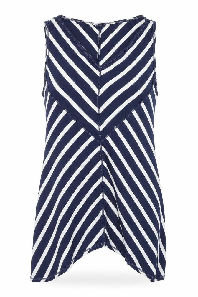 Max Studio Womens Blue Striped  Basic Tank Size S