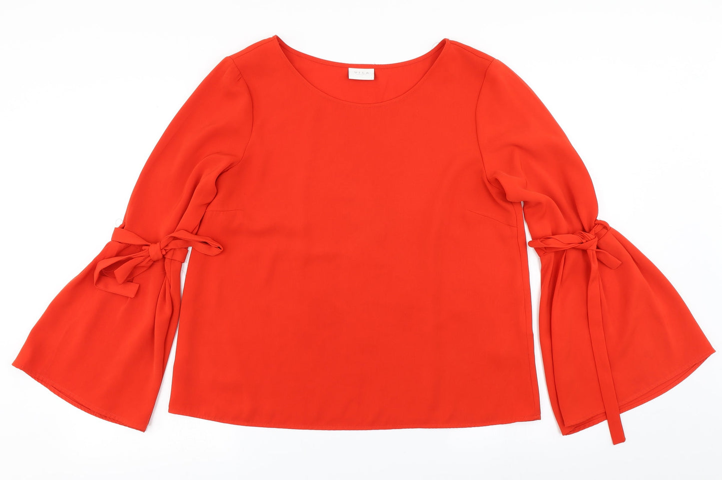 VILA Womens Red   Basic Blouse Size L  - Bell sleeve