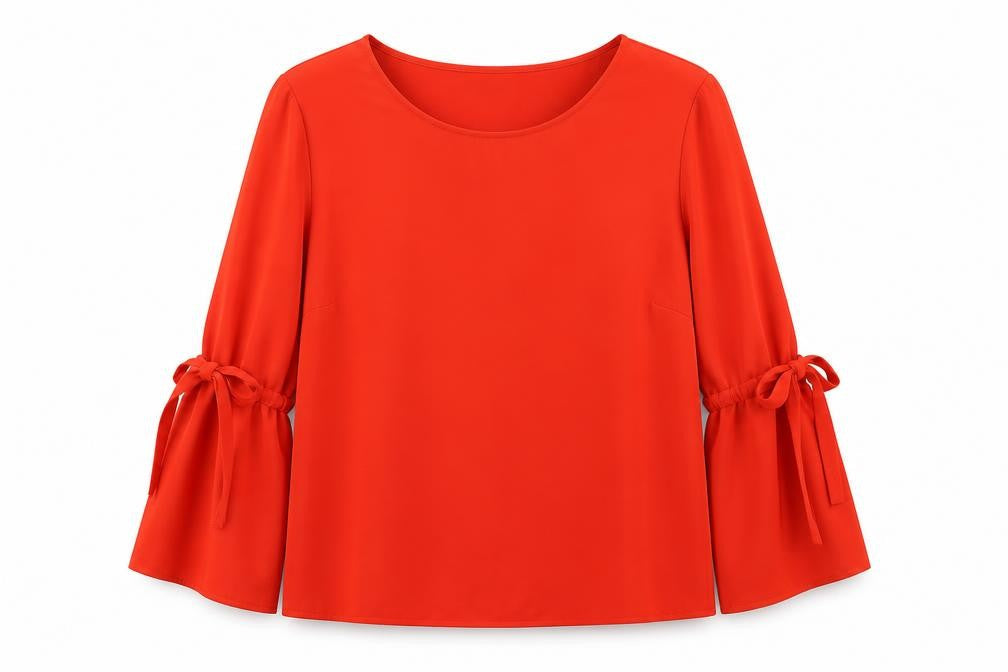 VILA Womens Red   Basic Blouse Size L  - Bell sleeve