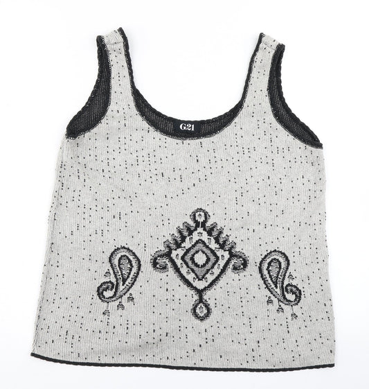 G21 Womens Grey  Knit Basic Tank Size 14