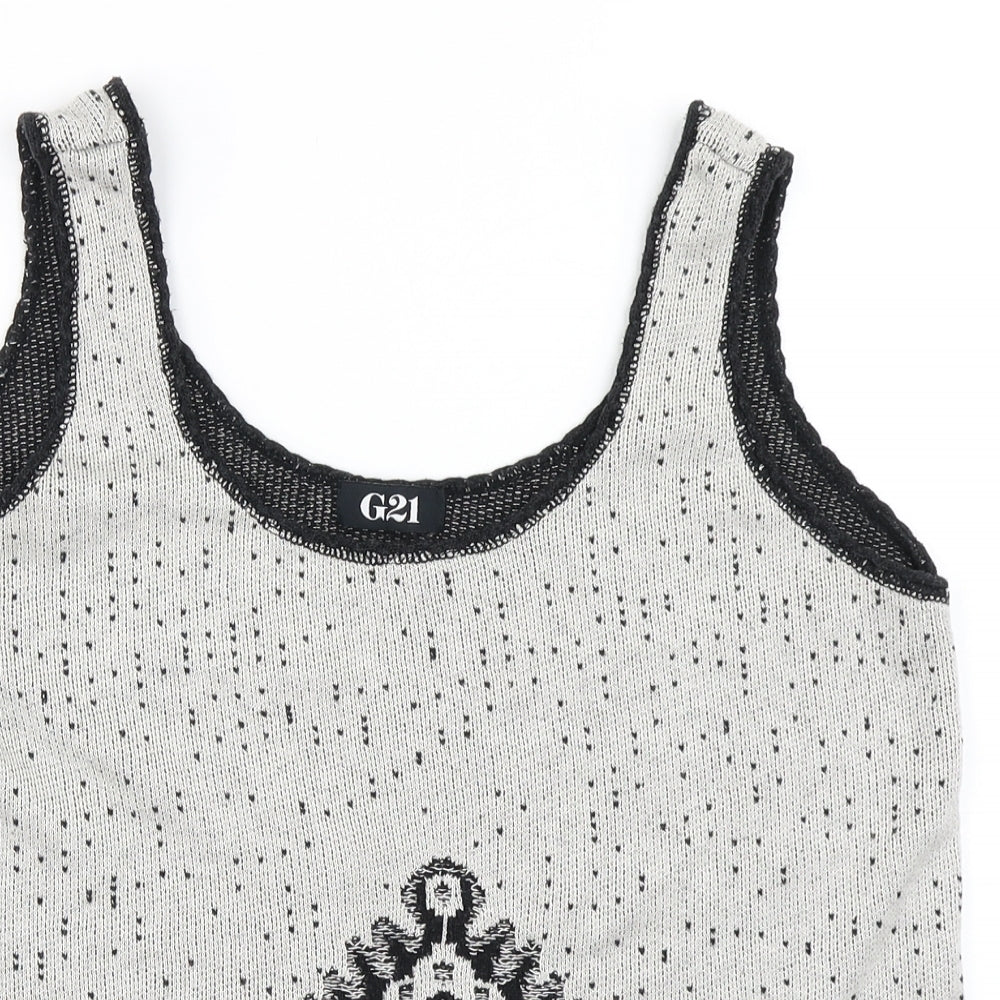 G21 Womens Grey  Knit Basic Tank Size 14