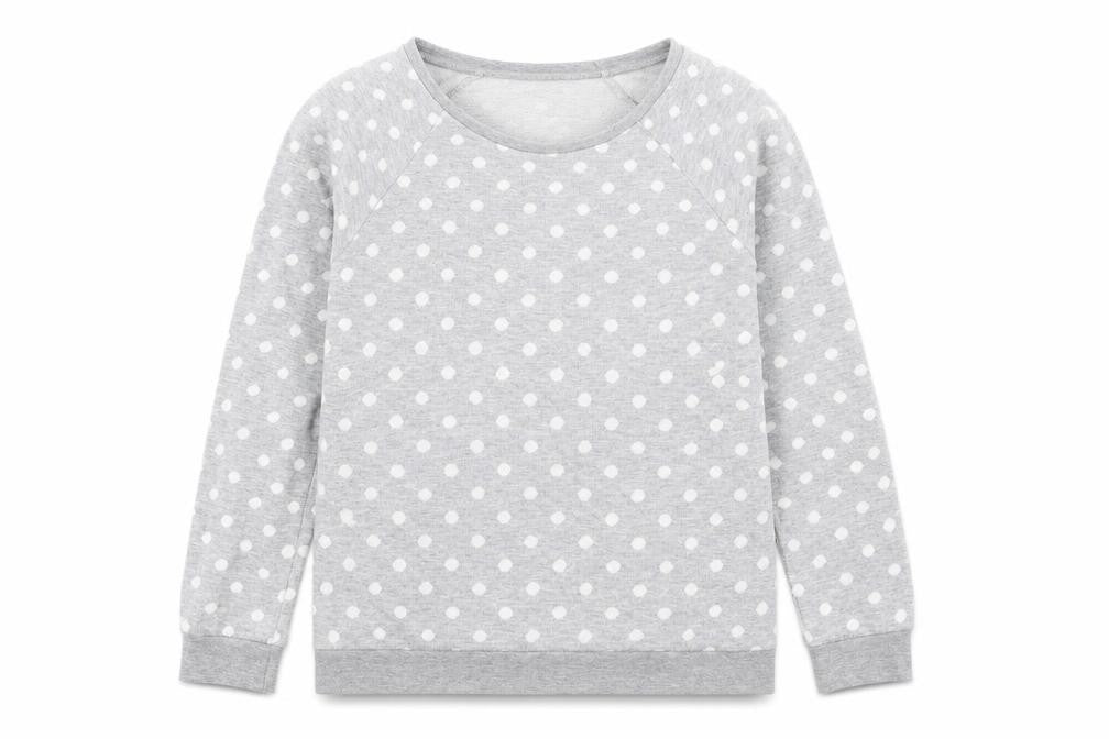 Papaya Womens Grey Polka Dot  Pullover Sweatshirt Size 8