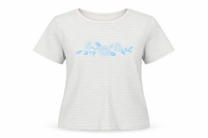 Bonmarché Womens White Striped Jersey Basic T-Shirt Size M