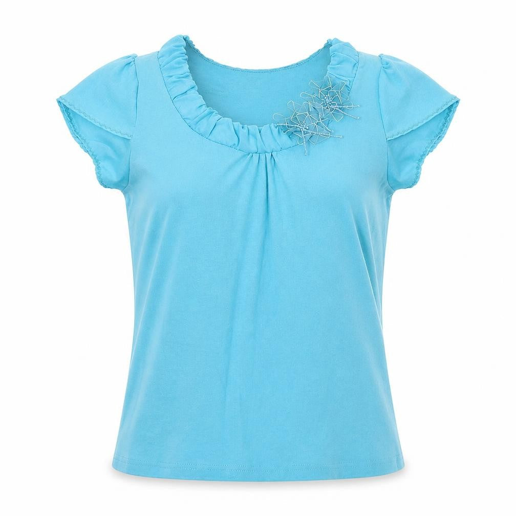 text Womens Blue  Jersey Basic T-Shirt Size L