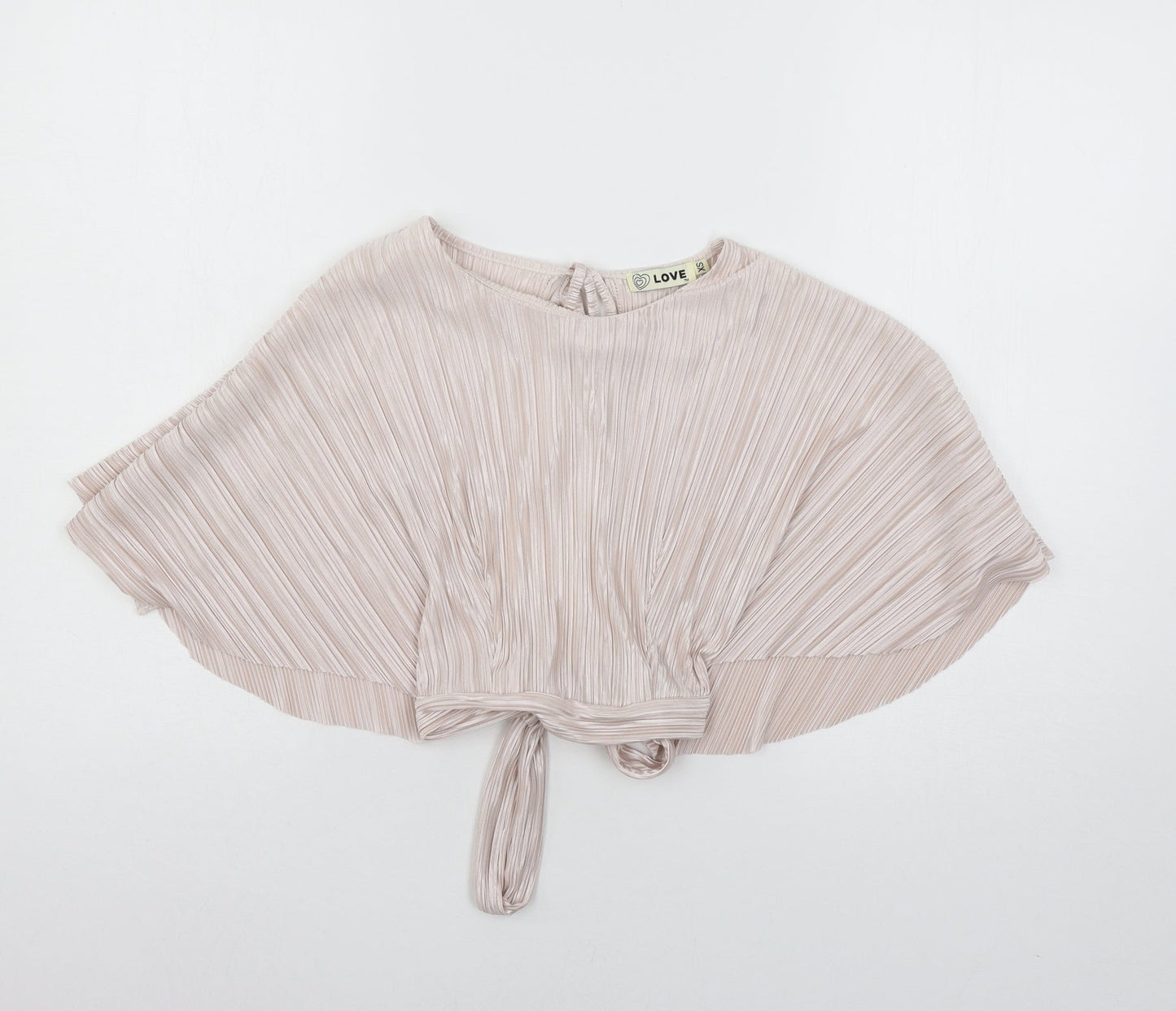 Love  Womens Pink  Satin Basic Blouse Size XS