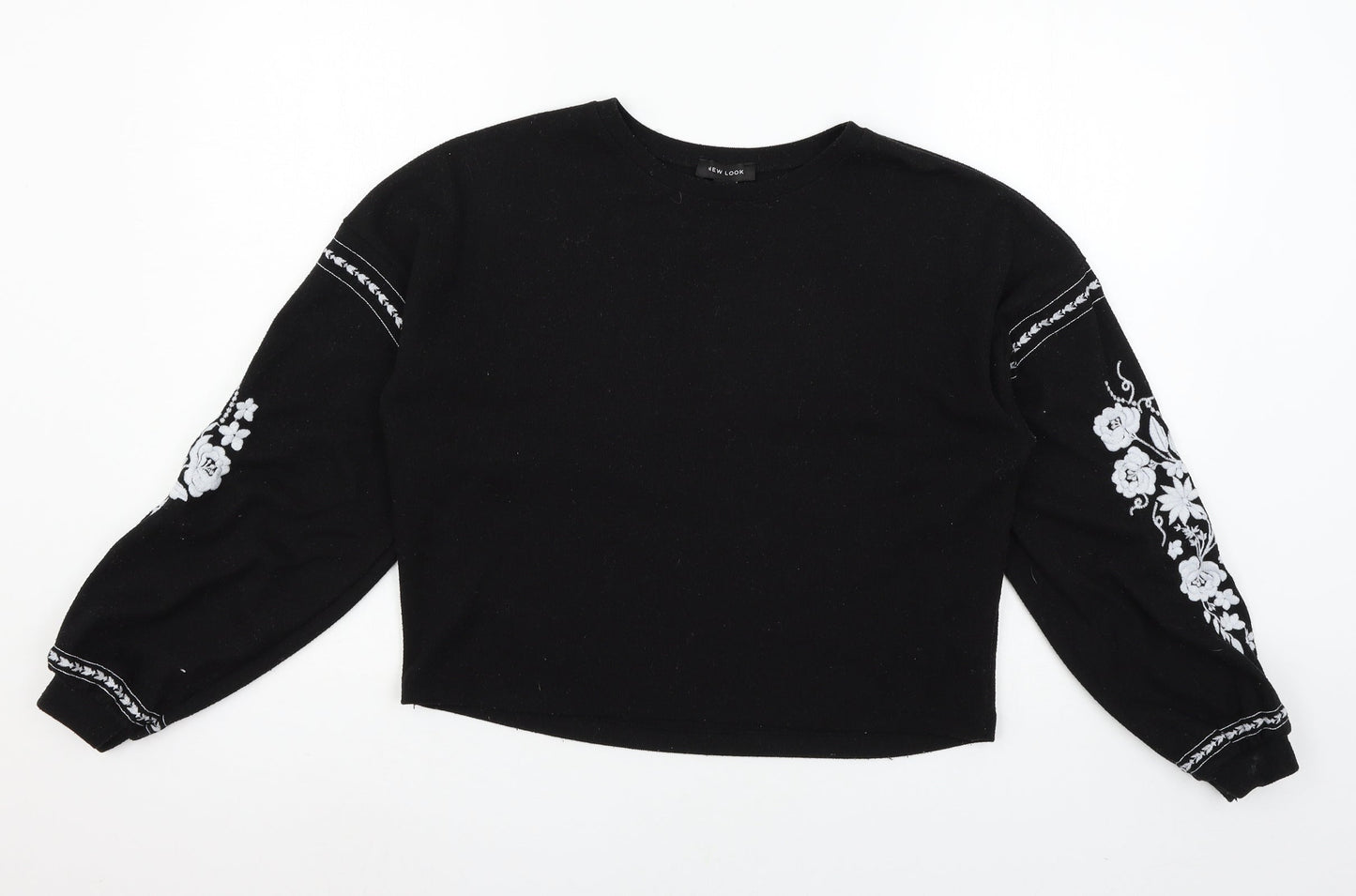 New Look Womens Black  Jersey Pullover Sweatshirt Size S