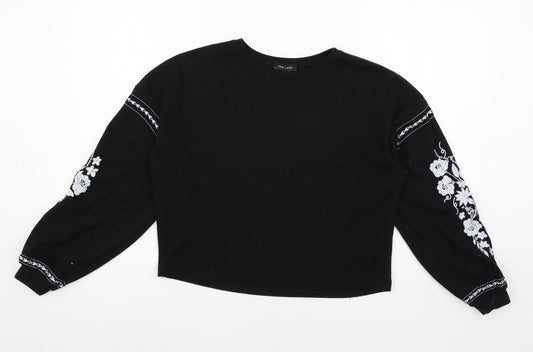 New Look Womens Black  Jersey Pullover Sweatshirt Size S