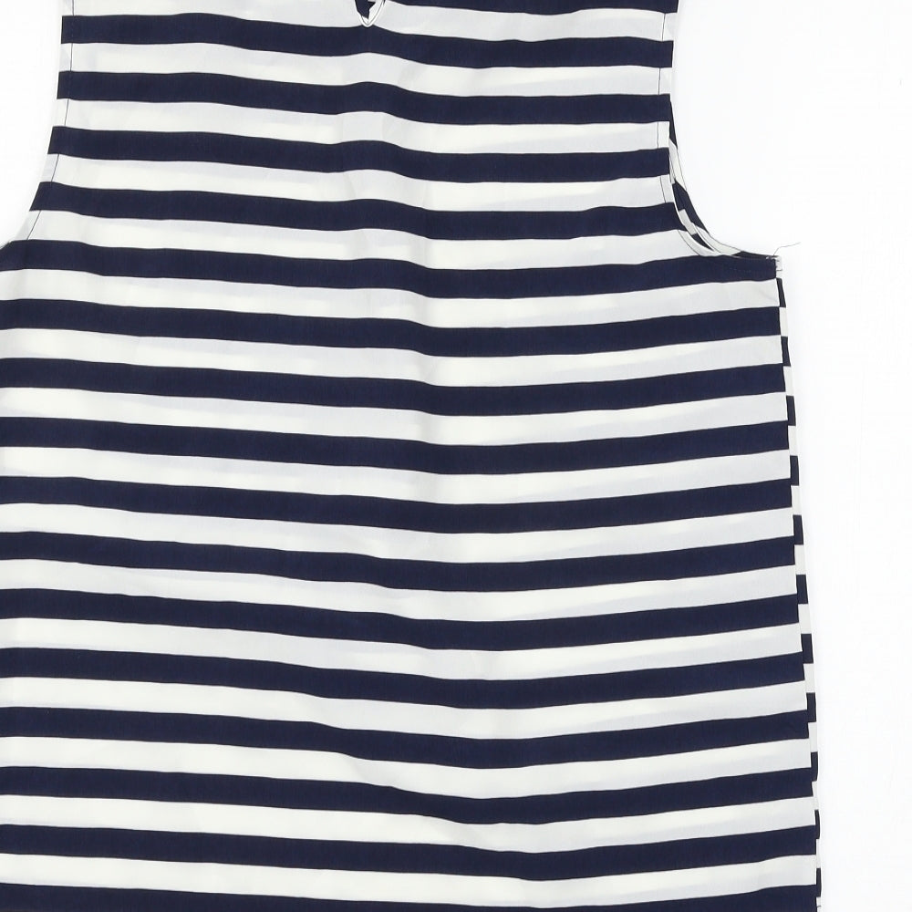 Atmosphere Womens Blue Striped  Basic Blouse Size 12  - chain detail