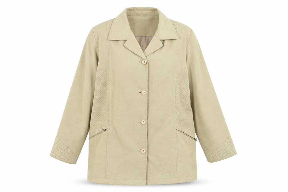 Klass Womens Beige   Pea Coat Coat Size 14