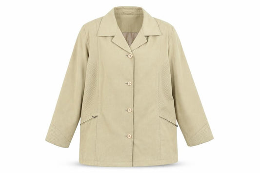 Klass Womens Beige   Pea Coat Coat Size 14